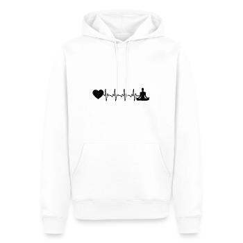 Herzschlagherz und Yoga - - Männer Premium Bio Hoodie - Weiß - Vorne - Nico (187cm)