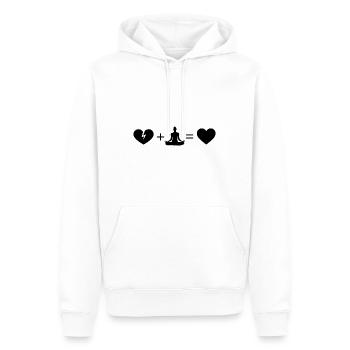 Gebrochenes Herz Herz und Yoga - - Männer Premium Bio Hoodie - Weiß - Vorne - Nico (187cm)