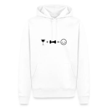 Wine Smile Face and Dog 4 - - Men’s Premium Organic Hoodie - white - Front - Nico (187cm)