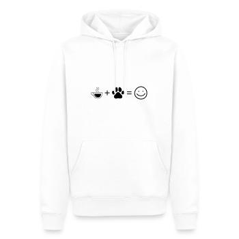Café Smile Face et chien 3 - - Sweat à capuche Premium bio Homme - blanc - Devant - Nico (187cm)
