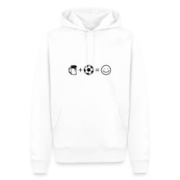 Beer Smile Face et Football - - Sweat à capuche Premium bio Homme - blanc - Devant - Nico (187cm)