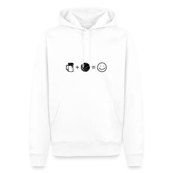 Bier Smile Face und Basketball - - Männer Premium Bio Hoodie - Weiß - Vorne - Nico (187cm)
