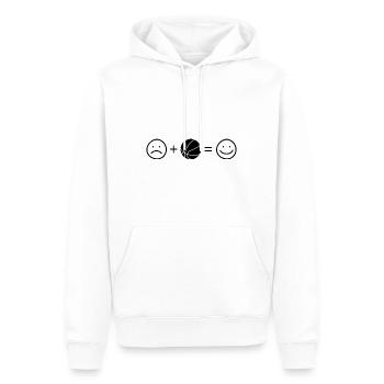 Smile Face und Basketball - (2) - Männer Premium Bio Hoodie - Weiß - Vorne - Nico (187cm)
