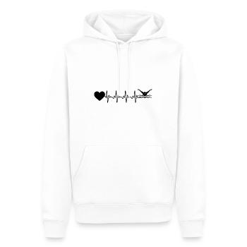 Herzschlagherz und Schwimmen - - Männer Premium Bio Hoodie - Weiß - Vorne - Nico (187cm)