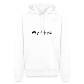 Kaffee-Heartbeat-Spiel - GA - Männer Premium Bio Hoodie - Weiß - Vorne - Nico (187cm)