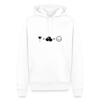 Wine Smile Face and Boxes 1 - - Men’s Premium Organic Hoodie - white - Front - Nico (187cm)