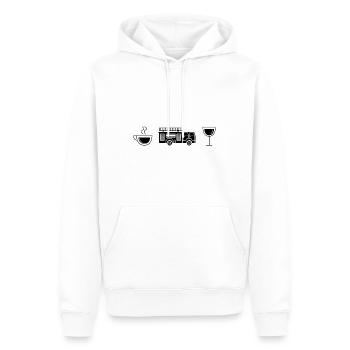 Kaffeewein und Feuerwehr - (2) - Männer Premium Bio Hoodie - Weiß - Vorne - Nico (187cm)