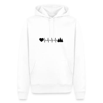 Cœur et arbres battants - - Sweat à capuche Premium bio Homme - blanc - Devant - Nico (187cm)