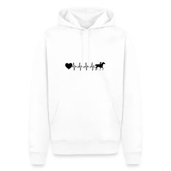 Cœur battant du cœur et cheval - (2) - Sweat à capuche Premium bio Homme - blanc - Devant - Nico (187cm)