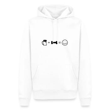 Bier Smile Face und Hund 4 - - Männer Premium Bio Hoodie - Weiß - Vorne - Nico (187cm)
