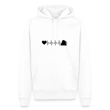 Cœur de battement de cœur et escalade - (2) - Sweat à capuche Premium bio Homme - blanc - Devant - Nico (187cm)