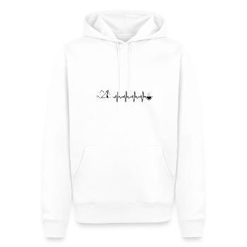 Heartbeat Coffee and Camping - (2) - Men’s Premium Organic Hoodie - white - Front - Nico (187cm)
