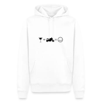 Wine Smile Face and Motorcycle 1 - (MOTORCYCLE) - Men’s Premium Organic Hoodie - white - Front - Nico (187cm)