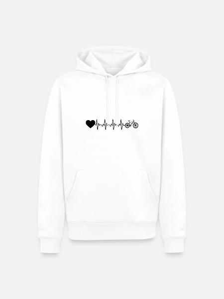 Herzschlagherz und ebike - - Männer Premium Bio Hoodie - Weiß