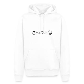 Bier Smile Face und Camping 1 - - Männer Premium Bio Hoodie - Weiß - Vorne - Nico (187cm)