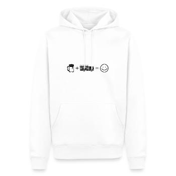 Bier Smile Face und Feuerwehr 1 - - Männer Premium Bio Hoodie - Weiß - Vorne - Nico (187cm)