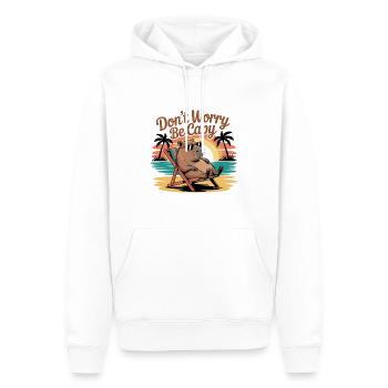 Mach dir keine Sorgen, sei capy - Männer Premium Bio Hoodie - Weiß - Vorne - Nico (187cm)