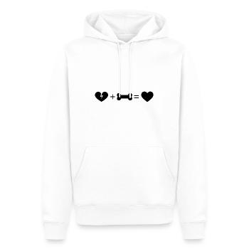 Gebrochenes Herz Herz und Hund 4 - - Männer Premium Bio Hoodie - Weiß - Vorne - Nico (187cm)
