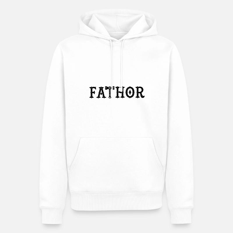 Père Papa Fathor - Sweat à capuche Premium bio Homme - blanc