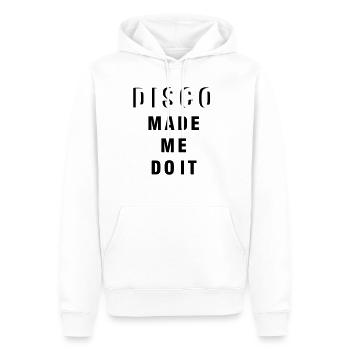 disco - Männer Premium Bio Hoodie - Weiß - Vorne - Nico (187cm)