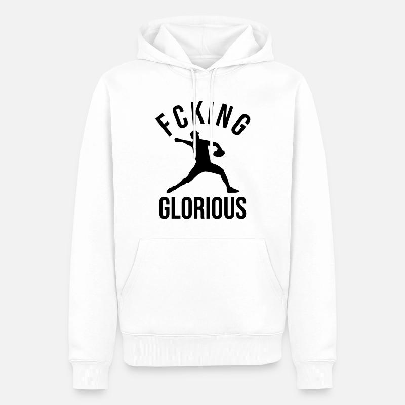 Baseball Pitcher Design Geschenk - Männer Premium Bio Hoodie - Weiß