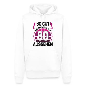 Geburtstag 80 Jahre So gut aussehen Retro Vintage - Männer Premium Bio Hoodie - Weiß - Vorne - Nico (187cm)
