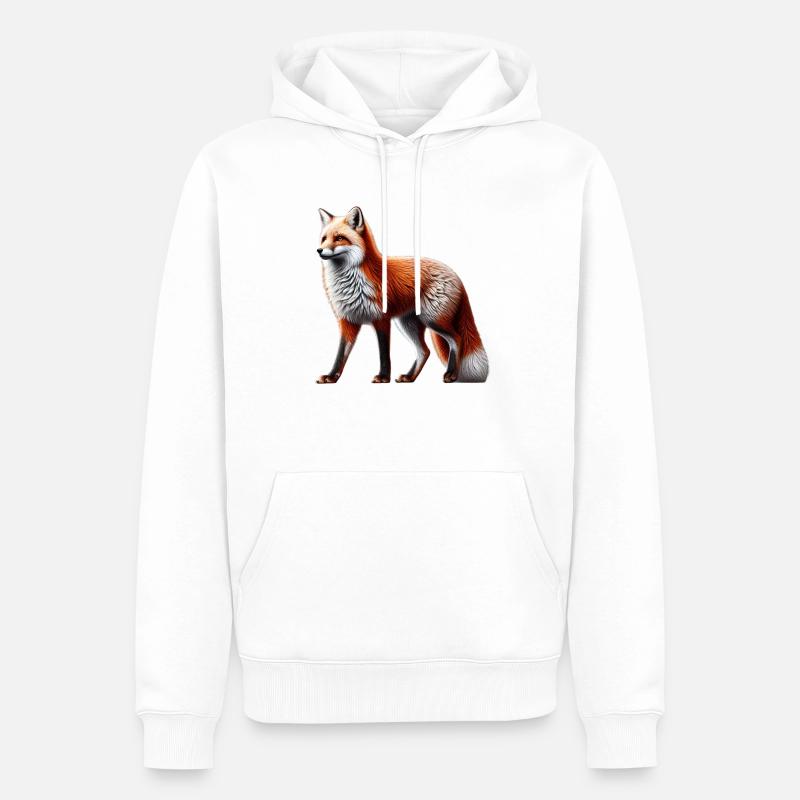 Fuchs - Männer Premium Bio Hoodie - Weiß