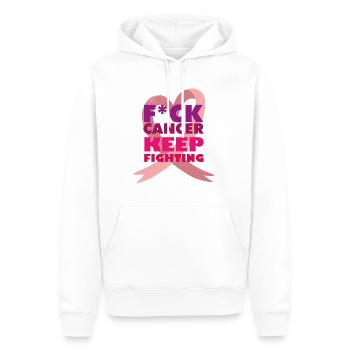 cancer keep fighting fighting cancer pink loop - Men’s Premium Organic Hoodie - white - Front - Nico (187cm)