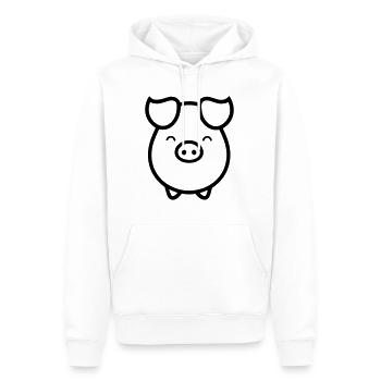cochon - Sweat à capuche Premium bio Homme - blanc - Devant - Nico (187cm)