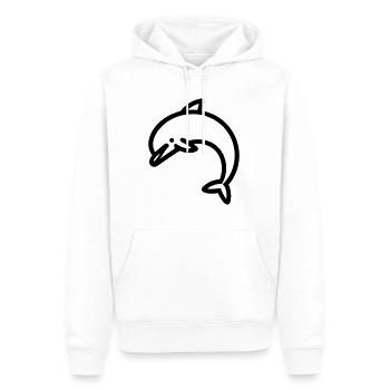 Delfin - Männer Premium Bio Hoodie - Weiß - Vorne - Nico (187cm)