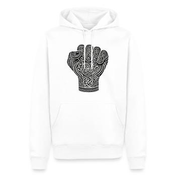 Poing tribal détouré - Sweat à capuche Premium bio Homme - blanc - Devant - Nico (187cm)