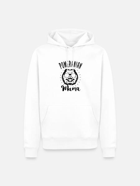 Spitz Pomeranian Zwergspitz Chien - Sweat à capuche Premium bio Homme - blanc