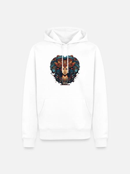 Herzen Muster 3 - Männer Premium Bio Hoodie - Weiß
