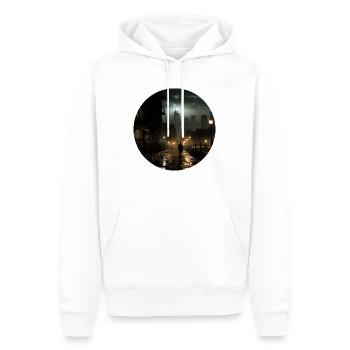 Mélancolie urbaine : entre concret et rêve - Sweat à capuche Premium bio Homme - blanc - Devant - Nico (187cm)
