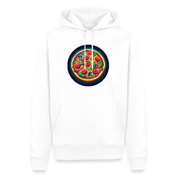 pizza - Sweat à capuche Premium bio Homme - blanc - Devant - Nico (187cm)