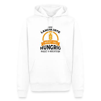 Ohne Landwirte wärt ihr hungrig nackt & nüchtern - - Männer Premium Bio Hoodie - Weiß - Vorne - Nico (187cm)