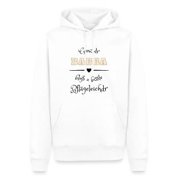 Ganz der Papa - Pflegeleichter - Schwäbisch Dialek - Männer Premium Bio Hoodie - Weiß - Vorne - Nico (187cm)