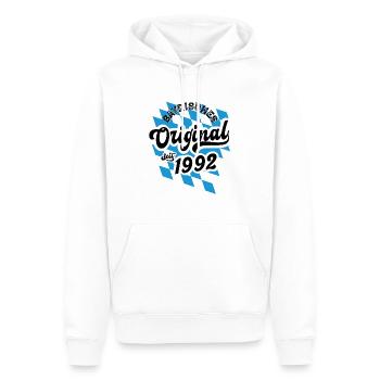 Bayrisches Original seit 1992 Geburtstag - Männer Premium Bio Hoodie - Weiß - Vorne - Nico (187cm)