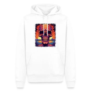 joke skull jokes balloons fuck you present black - Männer Premium Bio Hoodie - Weiß - Vorne - Nico (187cm)