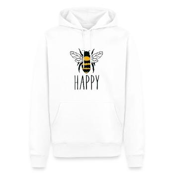 Bee Happy - Funny Bee - Men’s Premium Organic Hoodie - white - Front - Nico (187cm)