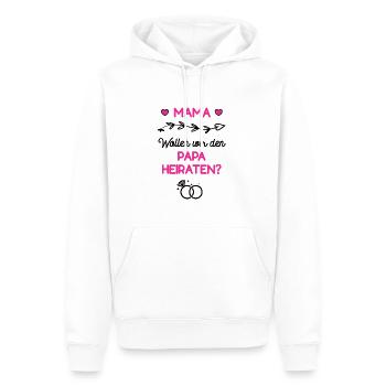 Mama Wollen Wir Den Papa Heiraten Hochzeit Antrag - Männer Premium Bio Hoodie - Weiß - Vorne - Nico (187cm)
