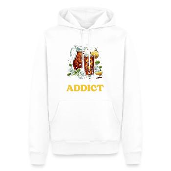 Buveur de thé sucré, Sudiste, gourmand, - Sweat à capuche Premium bio Homme - blanc - Devant - Nico (187cm)