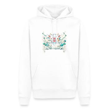 Vache Laitière Laitière Tolérante au Lactose - Sweat à capuche Premium bio Homme - blanc - Devant - Nico (187cm)