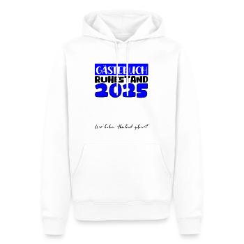 Pension 2025 Livre d'or Pension Retraite Grand-mère Grand-père - Sweat à capuche Premium bio Homme - blanc - Devant - Nico (187cm)
