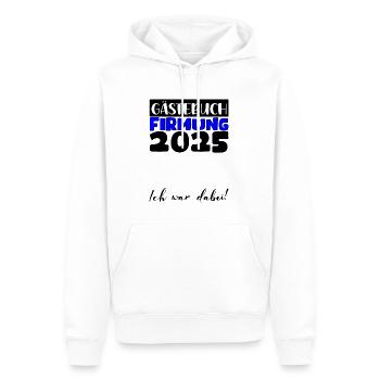 Confirmation 2025 livre d'or cadeau filles garçons - Sweat à capuche Premium bio Homme - blanc - Devant - Nico (187cm)