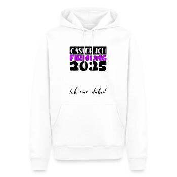 Confirmation 2025 livre d'or cadeau filles garçons - Sweat à capuche Premium bio Homme - blanc - Devant - Nico (187cm)