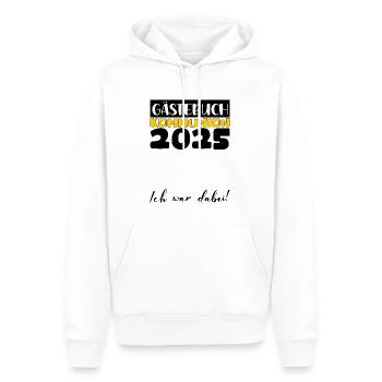 Communion 2025 Livre d’or Cadeau Fille Garçons - Sweat à capuche Premium bio Homme - blanc - Devant - Nico (187cm)