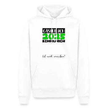 Kommunion 2025 Gästebuch Geschenk Mädchen Jungen - Männer Premium Bio Hoodie - Weiß - Vorne - Nico (187cm)