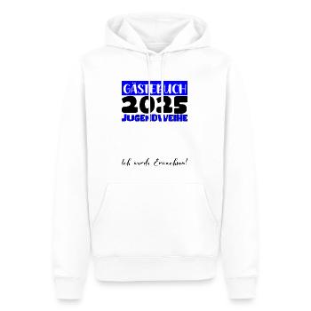 Jugendweihe 2025 Livre d’or Cadeau Filles Garçons - Sweat à capuche Premium bio Homme - blanc - Devant - Nico (187cm)