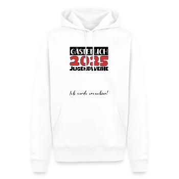Jugendweihe 2025 Livre d’or Cadeau Filles Garçons - Sweat à capuche Premium bio Homme - blanc - Devant - Nico (187cm)